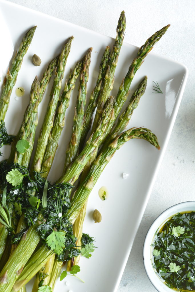 geroosterde asperges
