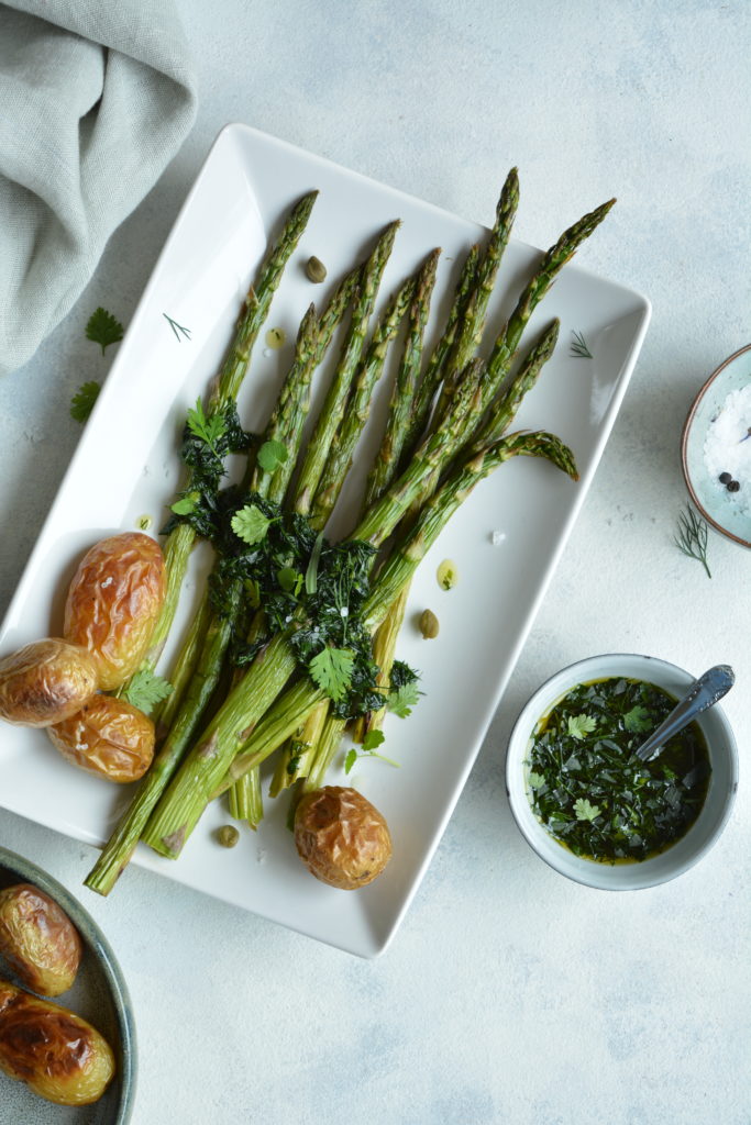 geroosterde asperges